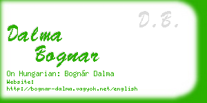 dalma bognar business card